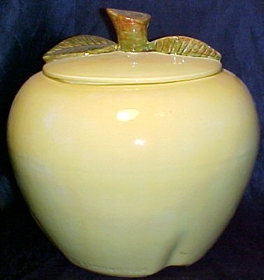 ESMOND WATT LARGE YELLOW APPLE COOKIE JAR 